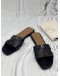 HERMES ORAN SANDALS SIZE 40 IN BLACK CALFSKIN LEATHER