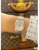 (LIKE NEW) 2022 OMEGA CONSTELLATION LADY 18K 750 ROSE GOLD DIAMOND REF 123.25.27.60.55.008 MOTHER OF PEARL DIAL 27MM QUARTZ WATCH