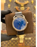 (BRAND NEW) 2026 HERMES ARCEAU 18K 750 WHITE GOLD UNISEX REF AR8.790A BLUE GUILLOCHE DIAL 40MM AUTOMATIC WATCH -FULL SET-