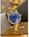 (BRAND NEW) 2026 HERMES ARCEAU 18K 750 WHITE GOLD UNISEX REF AR8.790A BLUE GUILLOCHE DIAL 40MM AUTOMATIC WATCH -FULL SET-
