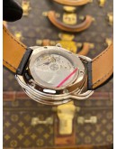 (BRAND NEW) 2026 HERMES ARCEAU 18K 750 WHITE GOLD UNISEX REF AR8.790A BLUE GUILLOCHE DIAL 40MM AUTOMATIC WATCH -FULL SET-