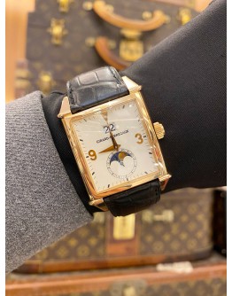2017 GIRARD PERREGAUX VINTAGE 1945 MOONPHASE 18K 750 ROSE GOLD REF 2580 WHITE DIAL 32MM AUTOMATIC WATCH
