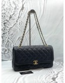 CHANEL FLAP SHOULDER BAG IN BLACK CAVIAR LEATHER