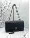 CHANEL FLAP SHOULDER BAG IN BLACK CAVIAR LEATHER