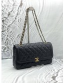 CHANEL FLAP SHOULDER BAG IN BLACK CAVIAR LEATHER