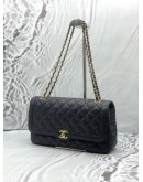 CHANEL FLAP SHOULDER BAG IN BLACK CAVIAR LEATHER