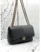 (CLEAR STOCK) CHANEL JUMBO CLASSIC CHEVRON DOUBLE FLAP SHOULDER BAG IN BLACK LAMBSKIN LEATHER