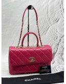 CHANEL TRENDY CC TOP HANDLE BAG IN PINK LAMBSKIN LEATHER