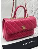 CHANEL TRENDY CC TOP HANDLE BAG IN PINK LAMBSKIN LEATHER