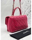 CHANEL TRENDY CC TOP HANDLE BAG IN PINK LAMBSKIN LEATHER