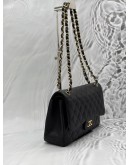 CHANEL JUMBO CLASSIC DOUBLE FLAP SHOULDER BAG IN BLACK CAVIAR LEATHER