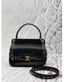 CHANEL PIERCING CHIC FLAP BAG IN BLACK CAVIAR LEATHER