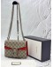 GUCCI DIONYSUS MINI CHAIN BAG IN BEIGE GG SUPREME CANVAS WITH RED SUEDE LEATHER -FULL SET-