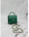 MICROCHIP CHANEL CC FLAP COIN PURSE IN GREEN LAMBSKIN LEATHER