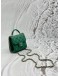 MICROCHIP CHANEL CC FLAP COIN PURSE IN GREEN LAMBSKIN LEATHER