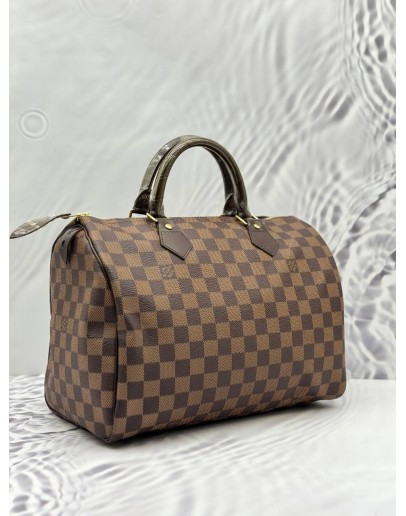 (LIKE NEW) LOUIS VUITTON SPEEDY 30 IN BROWN DAMIER EBENE CANVAS