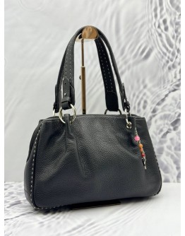 BRAUN BUFFEL TOTE BAG IN BLACK LEATHER