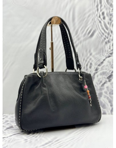 BRAUN BUFFEL TOTE BAG IN BLACK LEATHER