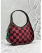 (LIKE NEW) COACHTOPIA BY COACH ERGO BAG IN PINK WITH DARK BROWN WOVEN CHECKERBOARD LEATHER