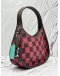 (LIKE NEW) COACHTOPIA BY COACH ERGO BAG IN PINK WITH DARK BROWN WOVEN CHECKERBOARD LEATHER