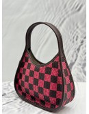 (LIKE NEW) COACHTOPIA BY COACH ERGO BAG IN PINK WITH DARK BROWN WOVEN CHECKERBOARD LEATHER