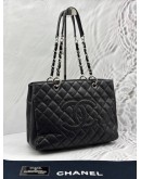 CHANEL GST GRAND SHOPPING TOTE BAG IN BLACK CAVIAR LEATHER
