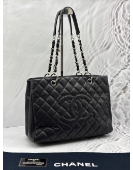 CHANEL GST GRAND SHOPPING TOTE BAG IN BLACK CAVIAR LEATHER