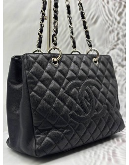 CHANEL GST GRAND SHOPPING TOTE BAG IN BLACK CAVIAR LEATHER