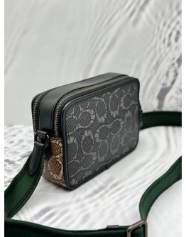 COACH X MICHAEL B. JORDAN CHARTER 24 IN GREY WITH BROWN MUMMIFIED SIGNATURE CANVAS