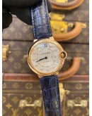 (LIKE NEW) 2017 CARTIER BALLON BLEU 18K 750 ROSE GOLD DIAMOND REF 3003 WHITE DIAL 36MM AUTOMATIC WATCH -FULL SET-