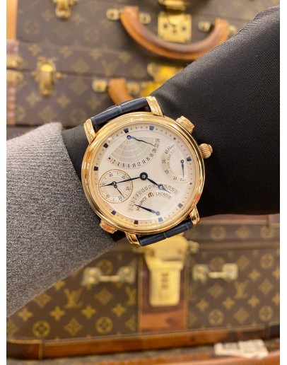 (LIKE NEW) 2019 MAURICE LACROIX MASTERPIECE CHRONOGRAPH 18K 750 YELLOW GOLD REF MP7018 WHITE DIAL 43MM AUTOMATIC WATCH