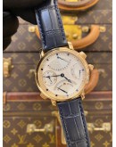 (LIKE NEW) 2019 MAURICE LACROIX MASTERPIECE CHRONOGRAPH 18K 750 YELLOW GOLD REF MP7018 WHITE DIAL 43MM AUTOMATIC WATCH