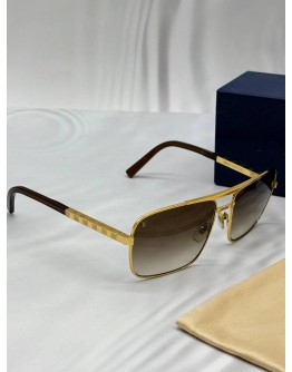 LOUIS VUITTON ATTITUDE SUNGLASSES IN BROWN WITH GOLD