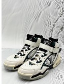 LOUIS VUITTON TRAINER 2 HIGH TOP SNEAKERS SIZE 9 IN WHITE WITH BLACK COLORWAY