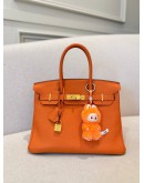 (LIKE NEW) 2018 HERMES BIRKIN 30 IN ORANGE TOGO LEATHER -FULL SET-