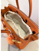 (LIKE NEW) 2018 HERMES BIRKIN 30 IN ORANGE TOGO LEATHER -FULL SET-
