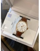 (UNUSED) IWC PORTUGUESE AUTOMATIC 18K 750 ROSE GOLD REF IW500113 WHITE DIAL 42MM AUTOMATIC WATCH -FULL SET-