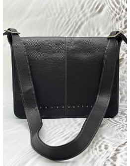 BRAUN BUFFEL MESSENGER IN BLACK LEATHER
