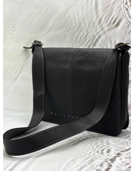 BRAUN BUFFEL MESSENGER IN BLACK LEATHER