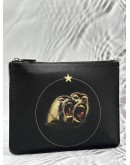GIVENCHY LARGE MONKEY BROTHERS POUCH IN BLACK LEATHER