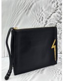 GIUSEPPE ZANOTTI ERNEST POUCH IN BLACK LEATHER