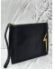 GIUSEPPE ZANOTTI ERNEST POUCH IN BLACK LEATHER
