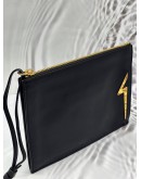GIUSEPPE ZANOTTI ERNEST POUCH IN BLACK LEATHER