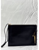 GIUSEPPE ZANOTTI ERNEST POUCH IN BLACK LEATHER