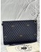 FAURE LE PAGE POCHETTE ZIP 29 IN DARK BLUE SCALE CANVAS WITH LEATHER