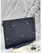 FAURE LE PAGE POCHETTE ZIP 29 IN DARK BLUE SCALE CANVAS WITH LEATHER