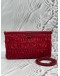 PRADA GAUFRE POUCH AND SHOULDER BAG IN RED TESSUTO WITH LEATHER