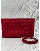 PRADA GAUFRE POUCH AND SHOULDER BAG IN RED TESSUTO WITH LEATHER