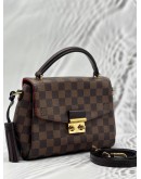 (LIKE NEW) LOUIS VUITTON CROISETTE IN BROWN DAMIER EBENE CANVAS WITH LEATHER
