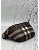 BURBERRY SONNY BELT BAG IN DARK BIRCH BROWN COLORWAY CHECK CANVAS